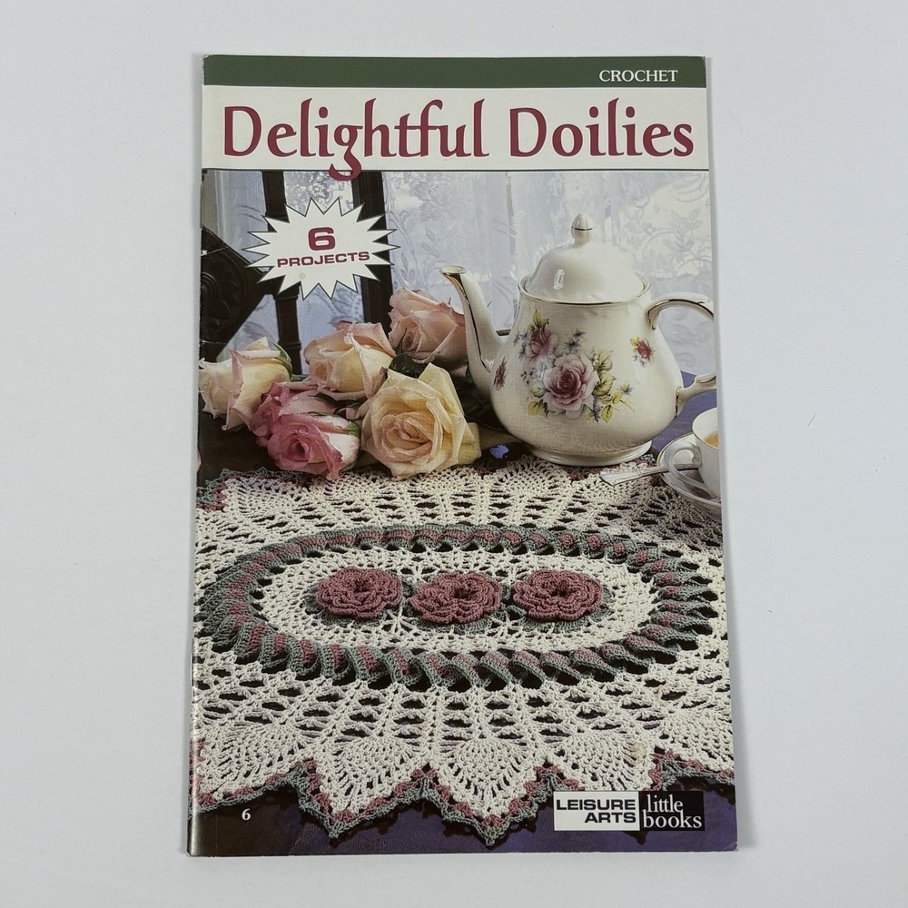 Leisure Arts Little Books Delightful Doilies Crochet Pattern Booklet R18-7 VTG